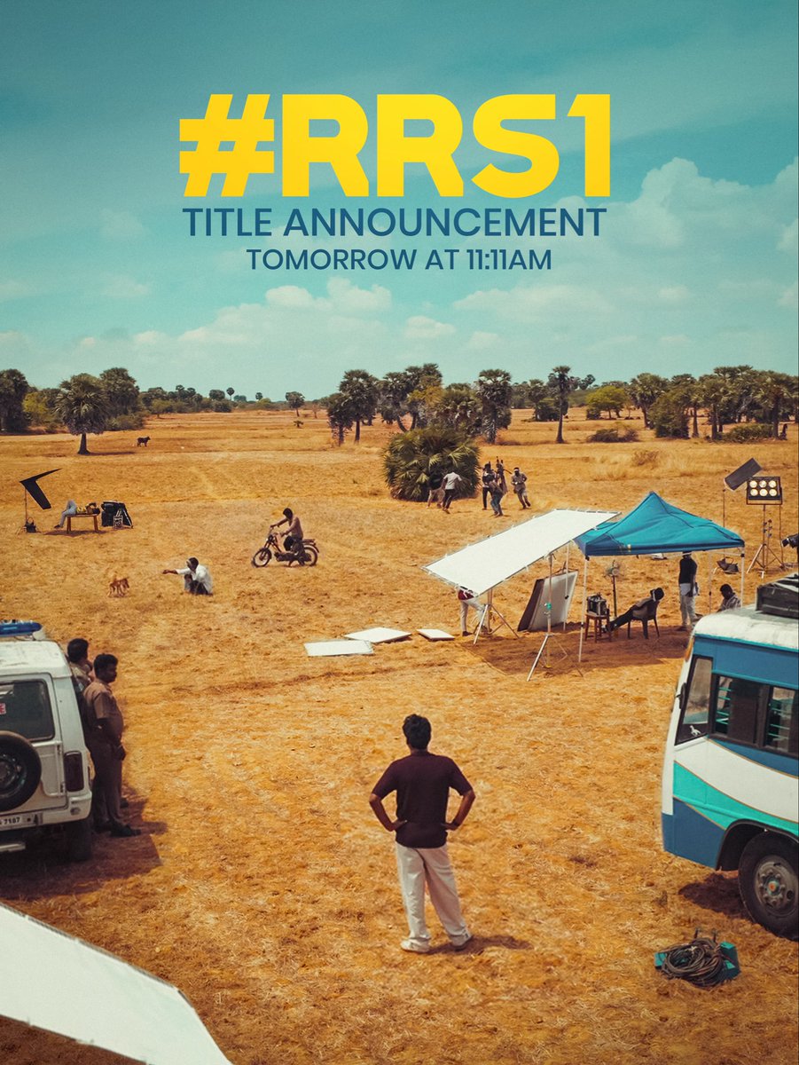rio_raj's tweet photo. A announcement we have been waiting to say 📣  A journey we have been waiting to share !  🤞Title announcement of #rrs1 tomorrow 11.11 AM !

@rio_raj @rrs_team @Im_Kavi @DevPrakash2816 @ram_nishanth  @ProRekha @BonkDigital 
#RRS1  #productionNo1
#RiverRouteStudios https://t.co/E8N9Vg95O1