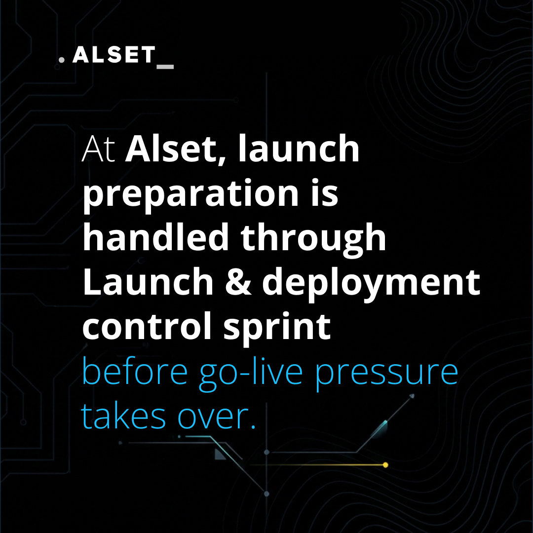 AlsetMX's tweet photo. Launch week is too late to discover what is missing.

If teams are still finding critical gaps in the final days, launch is already turning reactive:
missing validations, unresolved dependencies, environment issues, unclear approvals.

#Alset #ProductClarity https://t.co/9TfKrR13ER