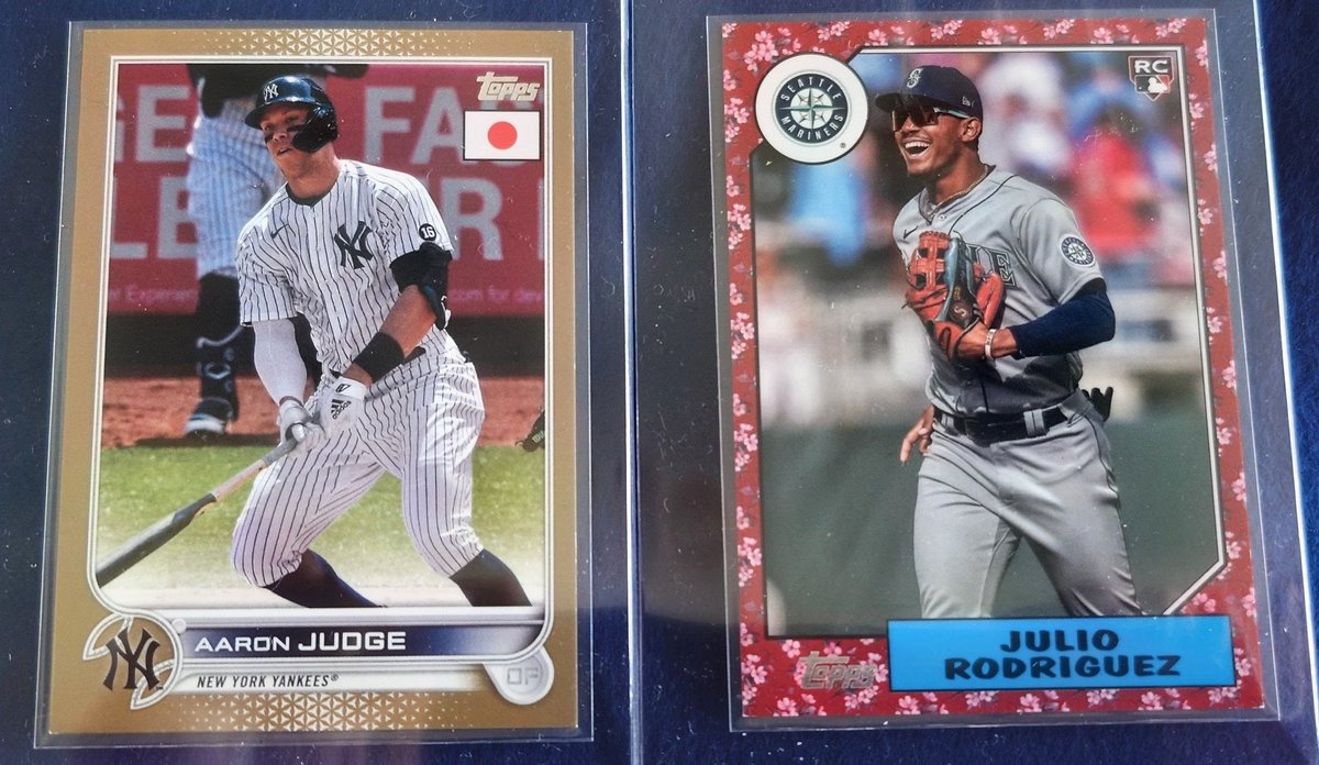 fkatCXwVLM93580's tweet image. Pulled from 8 packs in Japan.

2022 Topps Japan Edition  
Aaron Judge × Julio Rodríguez (RC)

Judge hitting.  
Rodríguez fielding.

They met in the WBC.

Not just a coincidence.
#BaseballCards #Topps #MLB #CardCollector #WBC