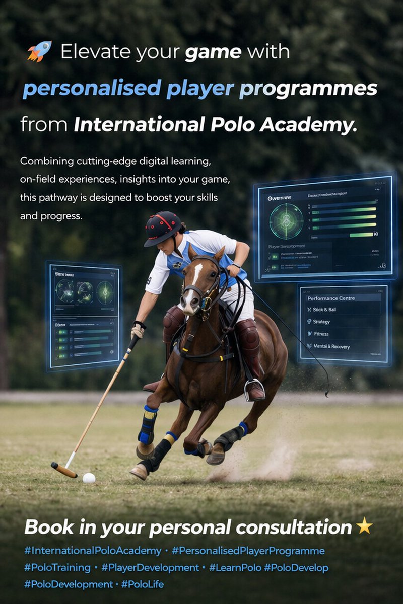 intlpolo's tweet photo. 🚀 Elevate your polo journey with the Personalised Player Programmes from International Polo Academy. Book your personal consultation.

#InternationalPoloAcademy #PlayerDevelopment #LearnPolo

https://t.co/p507HBJSAA https://t.co/pvDQjZmqIr