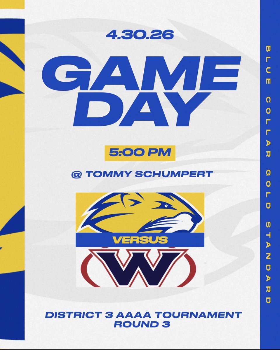 KarnsBaseball's tweet photo. GAMEDAY - District Tournament 
Round 3

📍 Tommy Schumpert
🆚  West
🕜 5:00PM 
@AthleticsKarns

#BlueCollarGoldStandard https://t.co/gk6K4Z7bkj