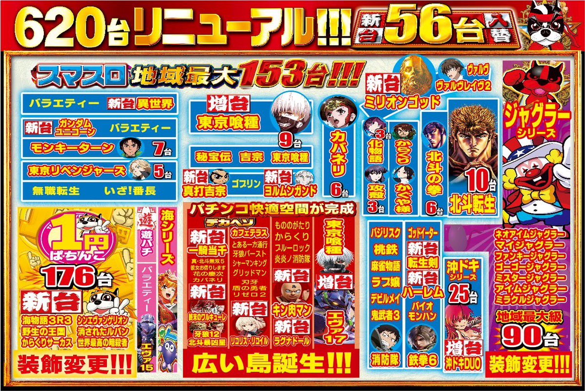 今月もつかさ築地店にご来店頂きまして
本当にありがとうございます！

そして明日！

まだまだまだ

まだまだまだまだリニューアル🎉🎉🎉

5月1日10時リニューアルオープン‼️

期待の5月がいよいよ始まります💁‍♂️

＃つかさ
＃築地店
＃リニューアル
＃パチンコ
＃パチスロ
＃是非攻略して下さい