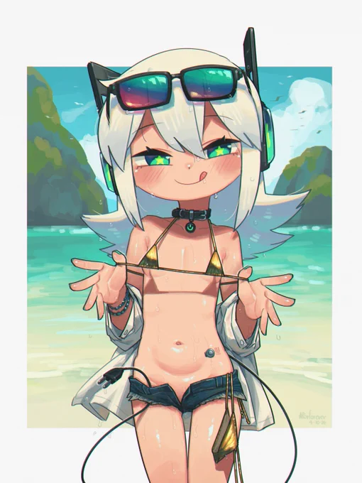 Such a good time of the year to see and draw OC in a gold bikini. I'm not Japanese but I love Golden Week!