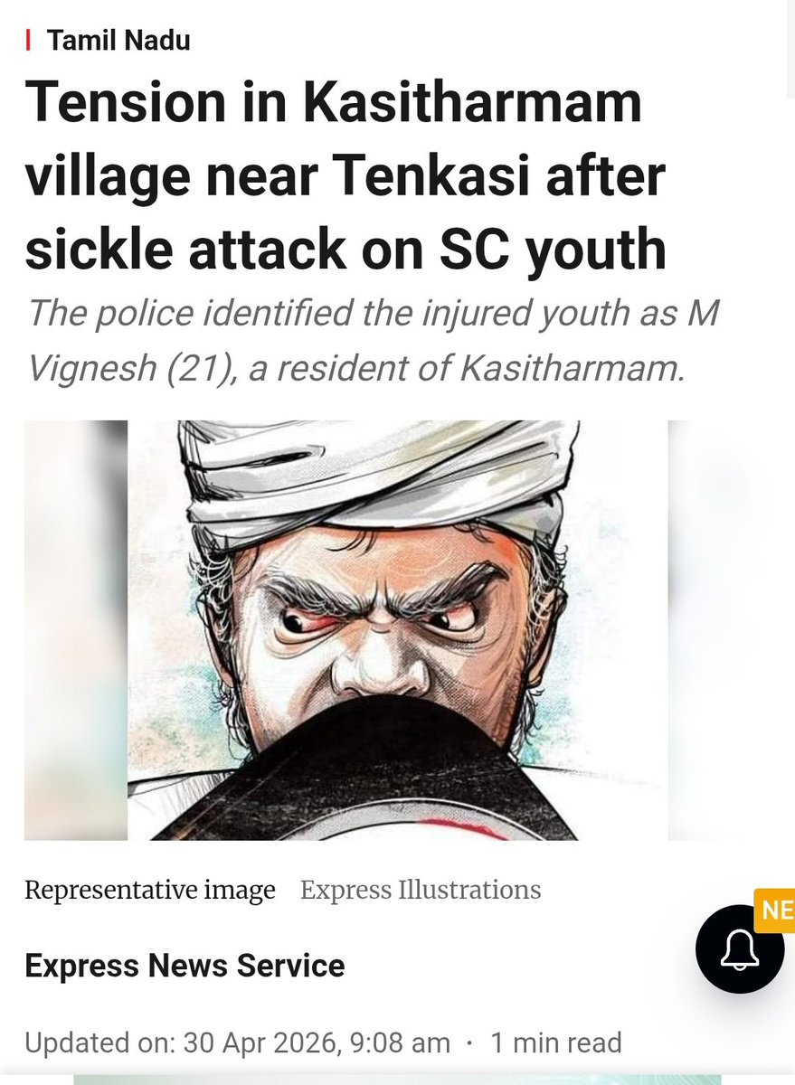 Lalithprashant's tweet image. Tension in Kasitharmam village near Tenkasi after sickle attack on SC youth! 
#Tenkasi 
#தென்காசி 
#ScheduledCaste 
#Dalit

இன்னா @mkstalin இதெல்லாம்??