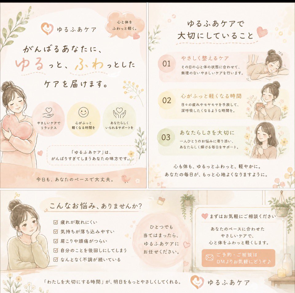 pelulily's tweet photo. 自分を癒す時間、ゆるふあケアのイメージ画像です。#自分整体
#睡眠改善　#全身緩むケア #肩凝り　#頭痛 https://t.co/BZWY67IspP