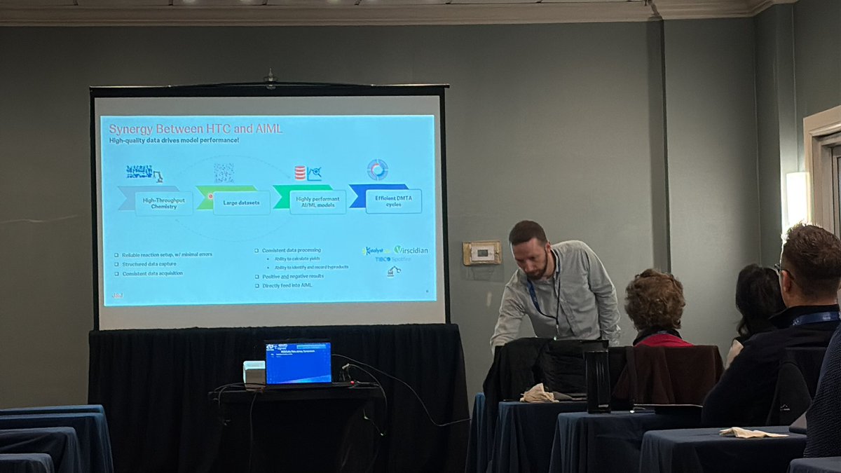 ACDLabs's tweet photo. Justin Diccinai of J&amp;J talks about feeding experimental data into AI/ML models to enable more efficient DMTA https://t.co/btDwFQDY0h