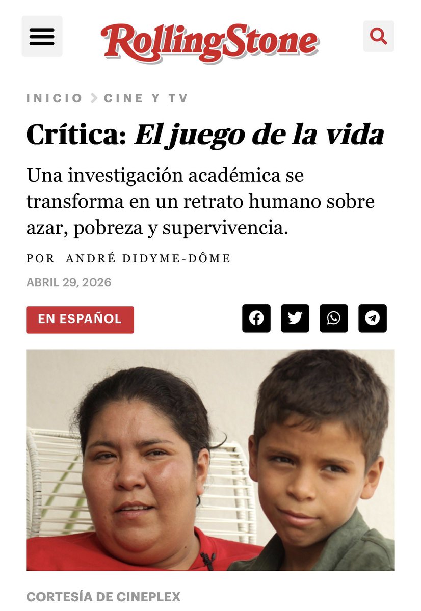 Crítica de la película “El juego de la vida” en Rolling Stone. 

“La película tiene una premisa poderosa porque se instala en una pregunta que Colombia suele responder con frases de cajón y refranes: ¿Qué tanto depende una vida de la voluntad individual y qué tanto de las