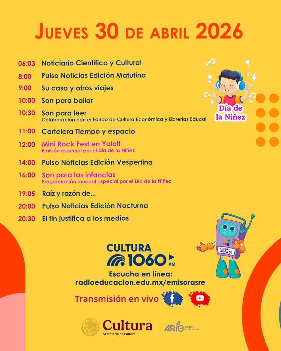 Cultura 1060 AM de Radio Educación tweet media
