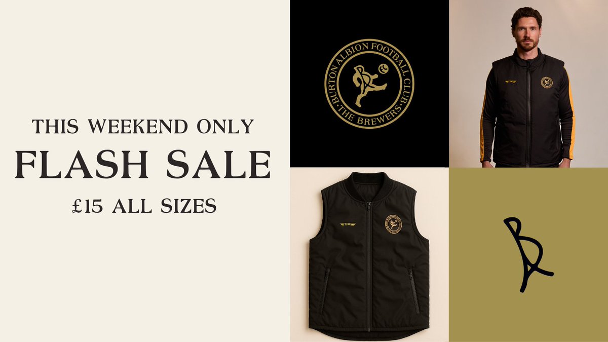 burtonalbionfc's tweet image. #FlashSale - Travel Gilet reduced to £15 for all sizes.

Available online this weekend and in-store today from 10am-4pm.

🛒 shop.burtonalbionfc.co.uk/FlashSale
#TheBrewers