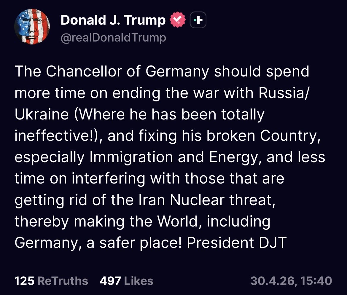 Übersetzungen von Donald Trumps Truth Social Posts tweet media