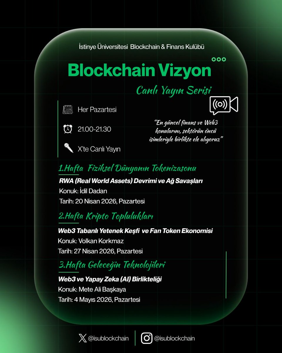 ISU Blockchain ve Finans Kulübü tweet media