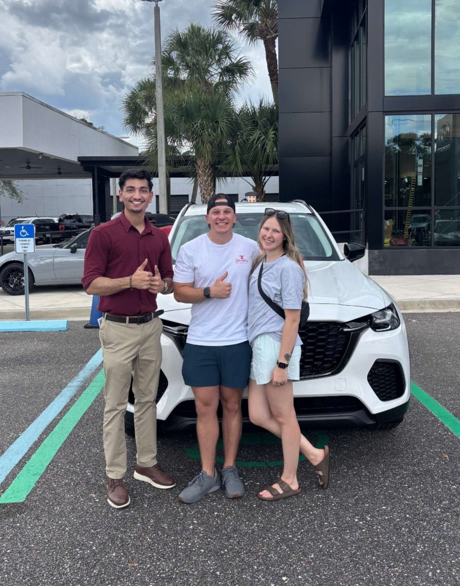 MazdaCity's tweet photo. Feelin' the need for speed AND great storage space, the Mazda CX-70 was the perfect solution for Cole and Mackenzie's new ride. 🚗

The Mazda City team &amp; Mo are thrilled for your new adventures! https://t.co/zeTo2cOl5Y