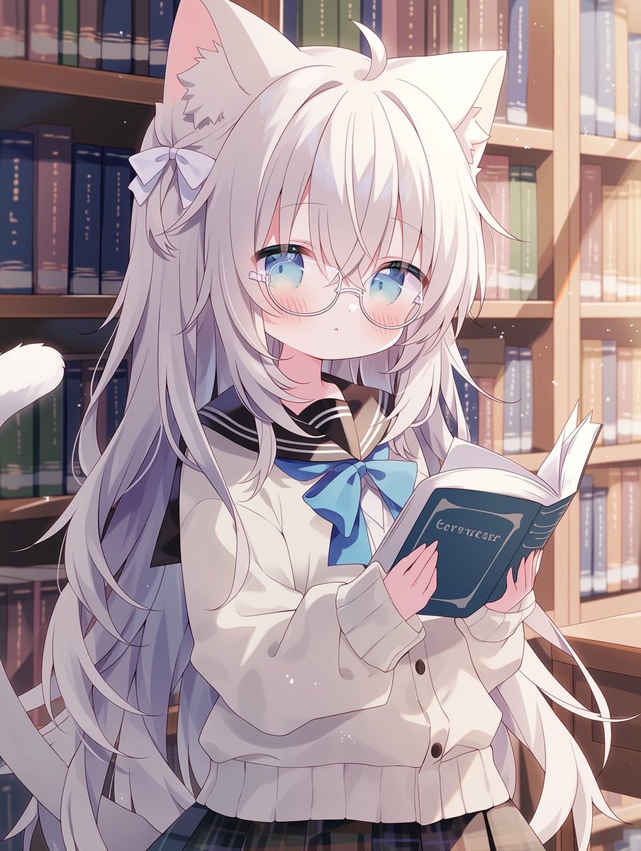 ComikeMaster's tweet photo. 今日は図書館記念日にゃ🐾こうしてると頭のいいねこにしか見えんのにゃ🐈 https://t.co/M25zqVRBak