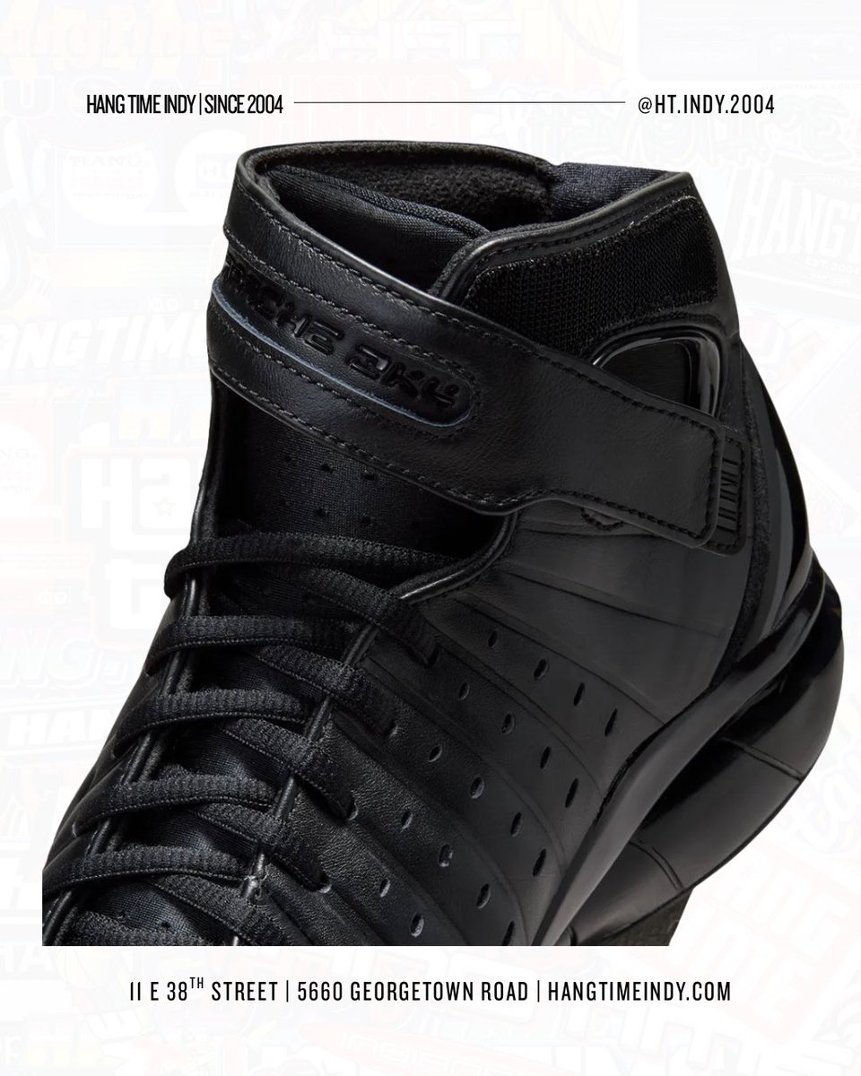 HangTimeIndy's tweet photo. The Nike Air Zoom Huarache 2K4 ‘OT Black’ is now available in Mens sizes at our 38th &amp; Meridian location ONLY https://t.co/3jhnVkt6OD