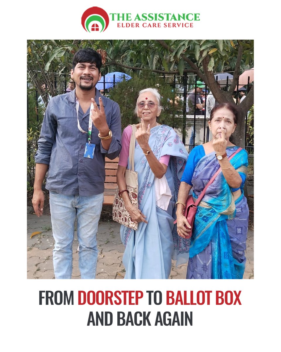 AssistanceElde1's tweet image. 🗳️From doorstep to ballot box and back again, we ensure the  voices of our seniors are heard.
👵👴Our care managers proudly accompanied  them to the polling booths yesterday, ensuring every step was comfortable and relaxed. 

#ElderCare #SeniorSupport
