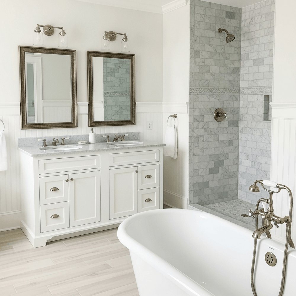evan_becke49281's tweet image. The 1990s brass bathroom is Atlanta's most over-renovated room — $14,500 cosmetic refresh recaptures $9,700 at sale, $40K gut job doesn't move the needle in Fayette County's $350K–$475K tier.

#AtlantaRealEstate #BathroomReno #FayetteCounty