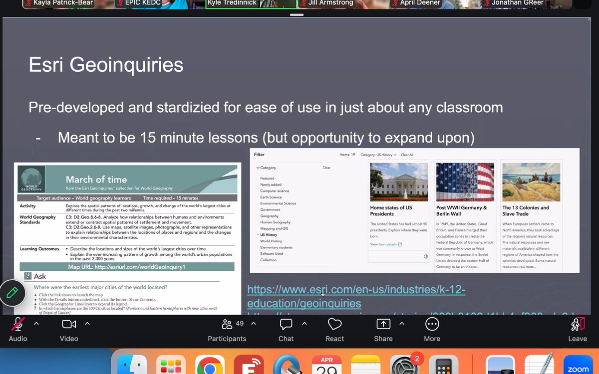 KPB84's tweet photo. Using Geoinquiries in the classroom is a great way to make geography more interactive and meaningful for students! 
@kedc_epic @KyWriteRight https://t.co/nGZTCPixuf