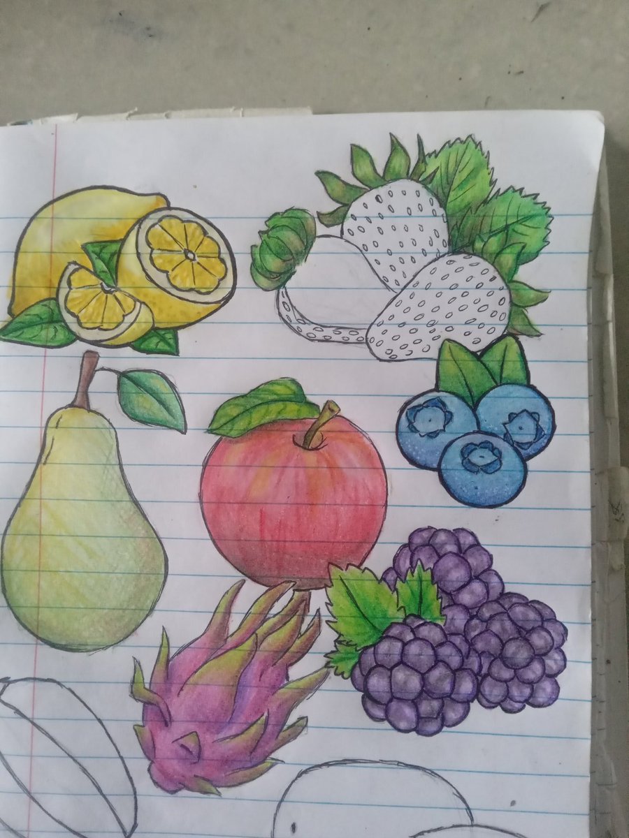 Baxi64_v2's tweet image. And this drawing of fruits that I had abandoned😅

#baxi64 #art #fruits