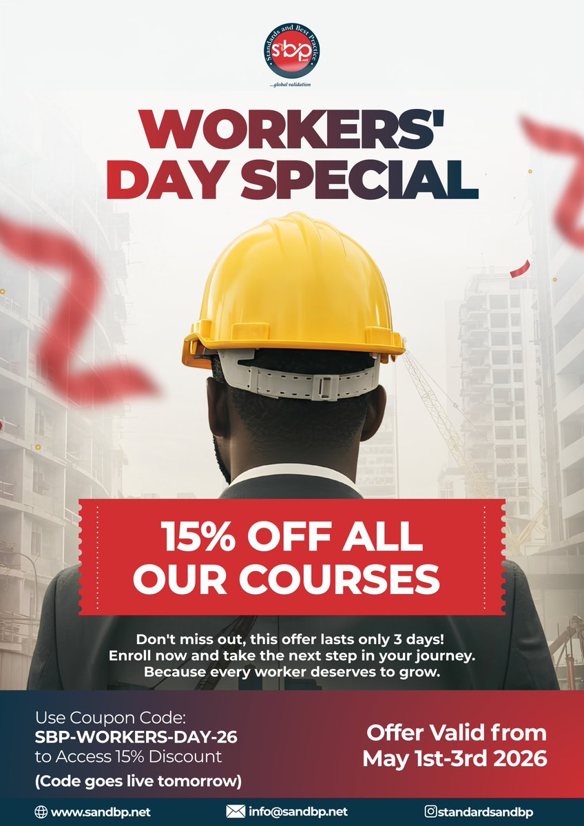 SandBPGlobal's tweet image. Celebrate YOU and the new month with 15% OFF all courses (May 1–3 only)! 🎉Use code SBP-WORKERS-DAY-26 at checkout (goes live May 1, 2026).Don’t miss it — just 3 days! #WorkersDay #HappyNewMonth #LimitedOffer