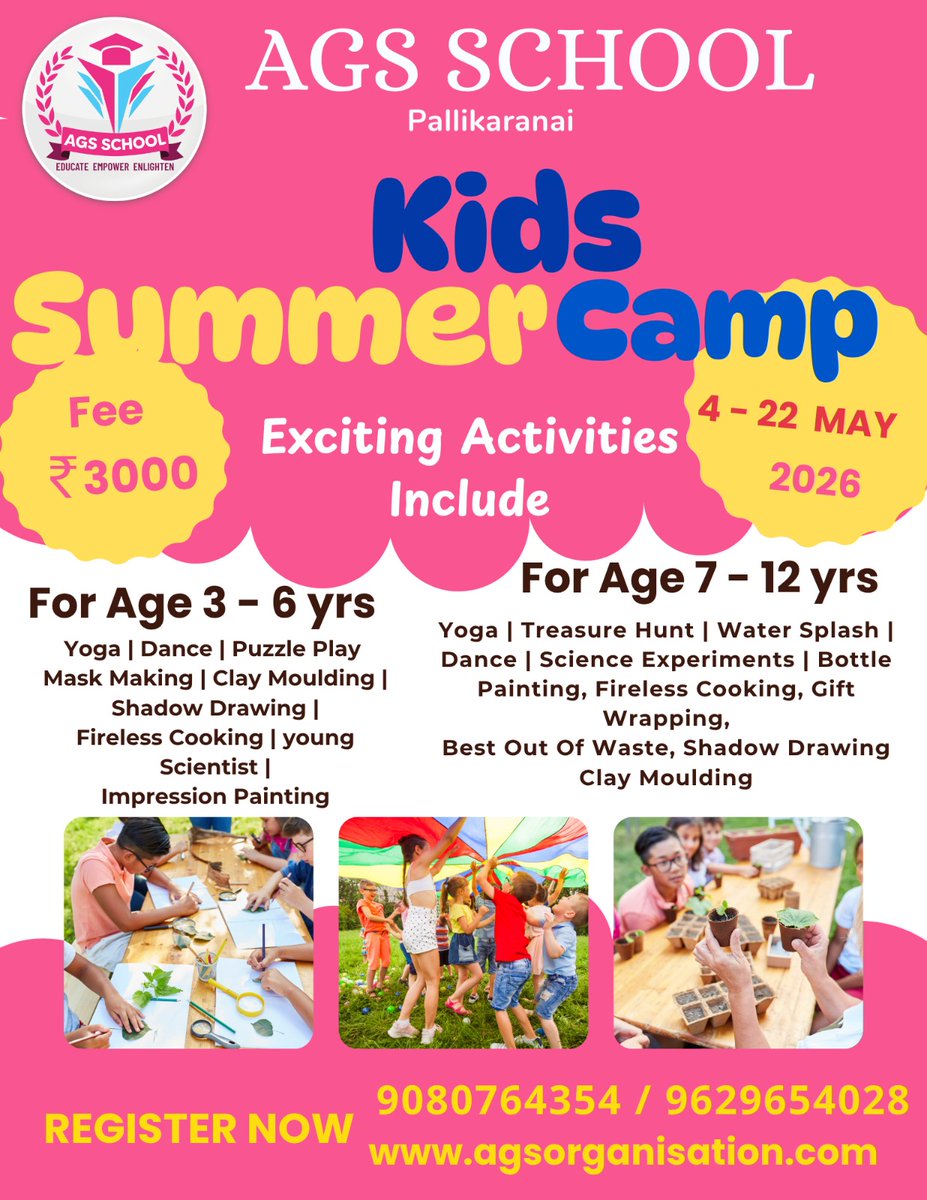 agseducation's tweet image. "Make this summer count! 📈 AGS School's Summer Camp offers exciting activities and learning! Enroll now! 📚 #AGS SummerCamp #LearningIsFun #admissionsopen #ags school