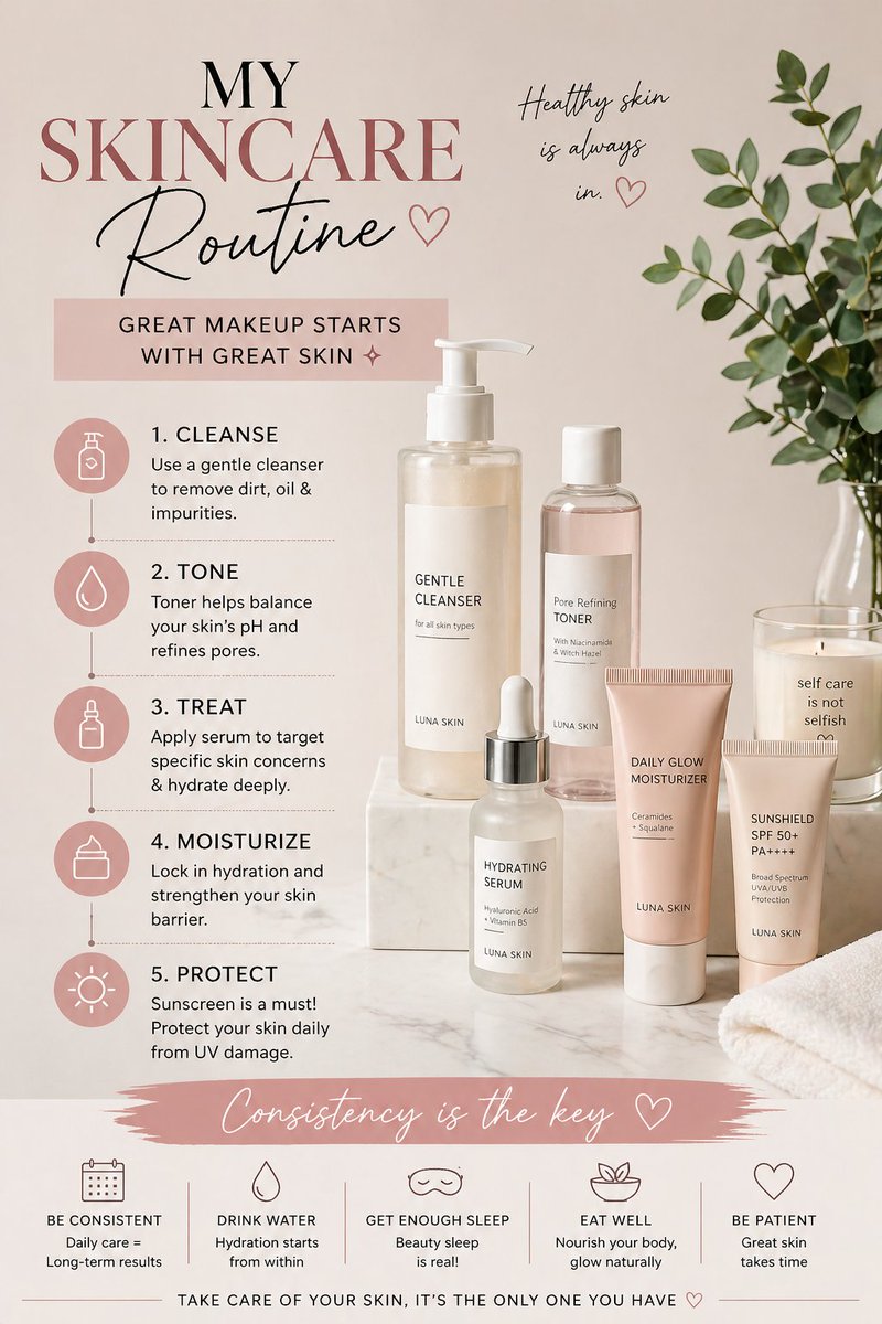 PamBomshell's tweet image. “Great makeup starts with great skin. Here’s the routine I never skip 🧴💧”
Drop a 💙 if skincare is part of your self-care routine.
#SkincareRoutine #HealthySkin #BeautyCare #GlowingSkin #SelfCare