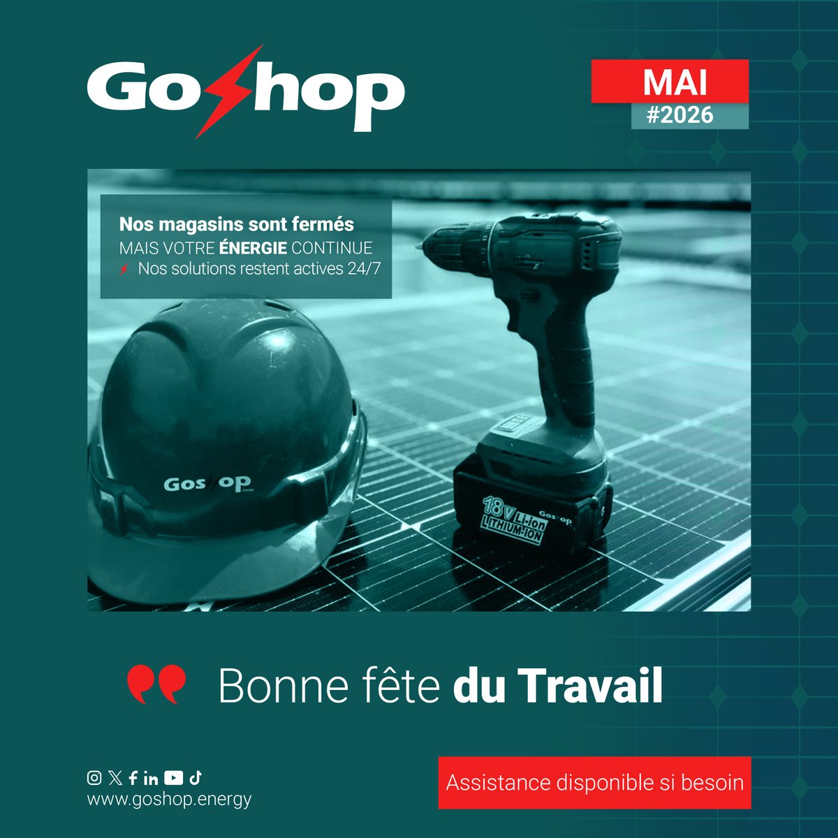 GoShopEnergy's tweet photo. Joyeuse fête du travail à toutes et à tous ! 💪

Abonnez vous 👇🏻 
https://t.co/w17MGZuv6A

GoShop Energy, Your Energy Provider

#FêteDuTravail #Motivation #ImpactPositif #GoShop https://t.co/DCa1pu9CdG