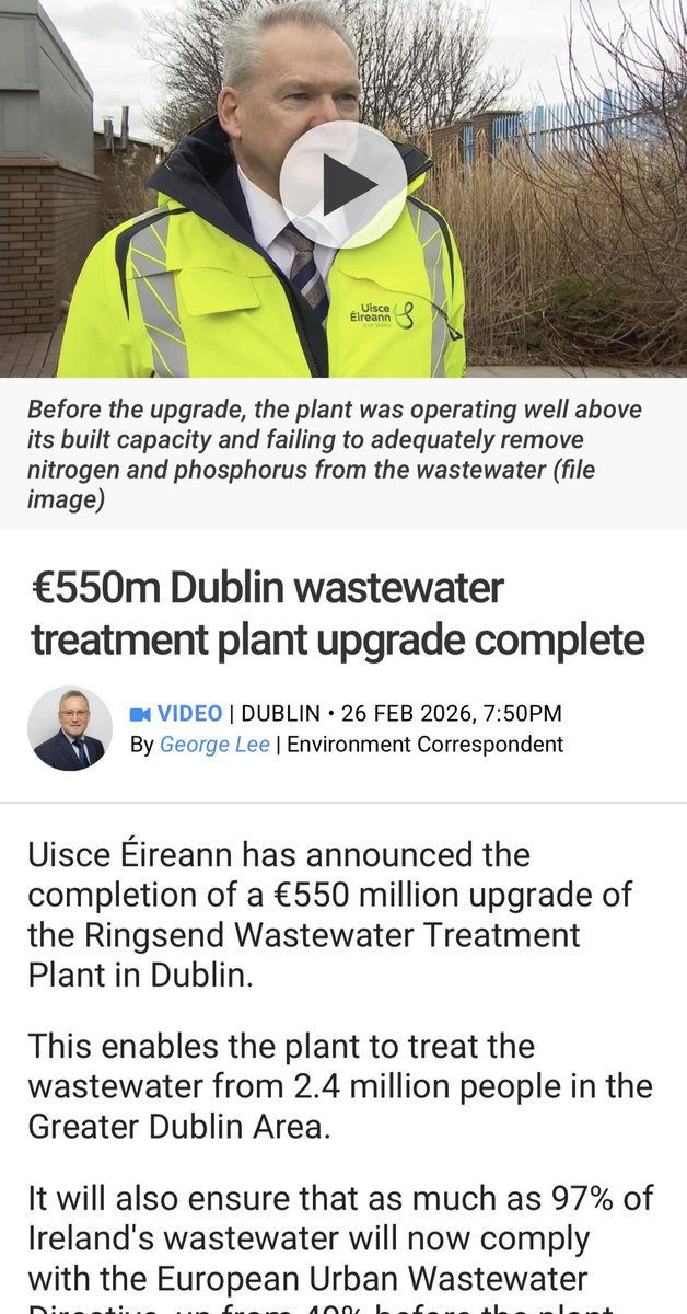 DaraghCassidy's tweet photo. Good to see another important water infrastructure project get completed. We’re actually not that bad at building stuff once the Government will is there and our ludicrous planning system is overcome. https://t.co/Cup3rvEnoZ
