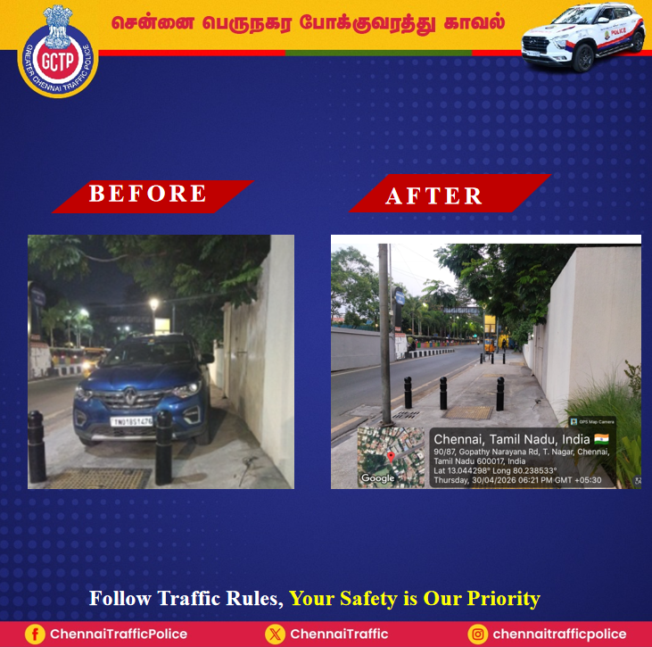 ChennaiTraffic's tweet image. Your tweet was verified and action taken. 
#NoDefectiveNumberPlate #Registration #NumberPlate #NoFancyPlate #NoHonking #DoNotDrinkAndDrive #NeverOffDuty #InPublicService #YourSafetyOurPriority