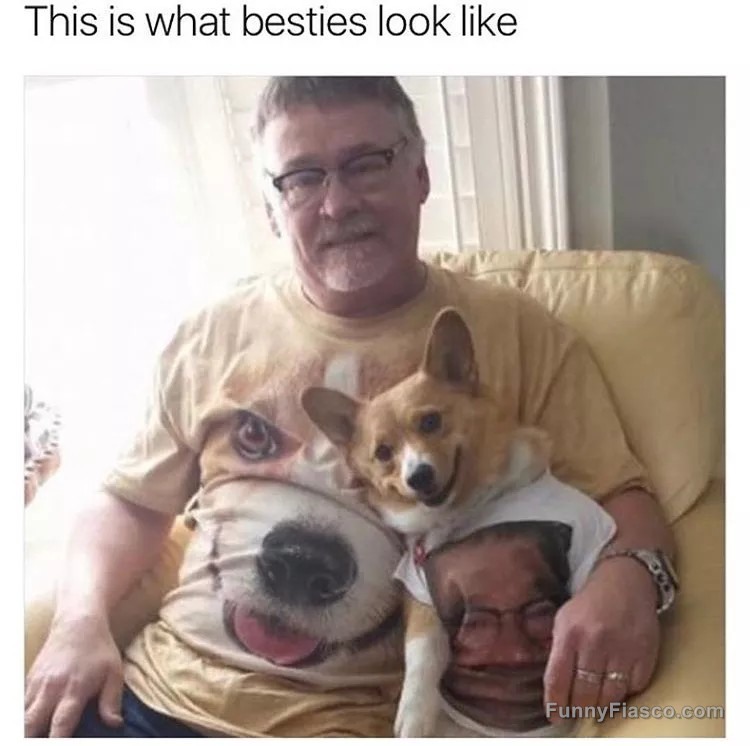 FunnyFiasco's tweet image. Twinning with my furry best friend! #BestFriends #DogLife #MemeCulture