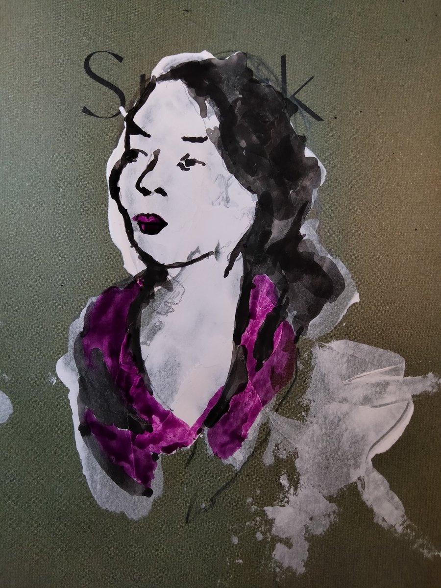 julesartvan's tweet image. Thursday #PortraitChallenge #ink and #acrylicsketch on #printedpage of Jennie Blyth, painted by Samuel Peploe in 1902

Thank you @ahistoryinart and @StudioTeaBreak