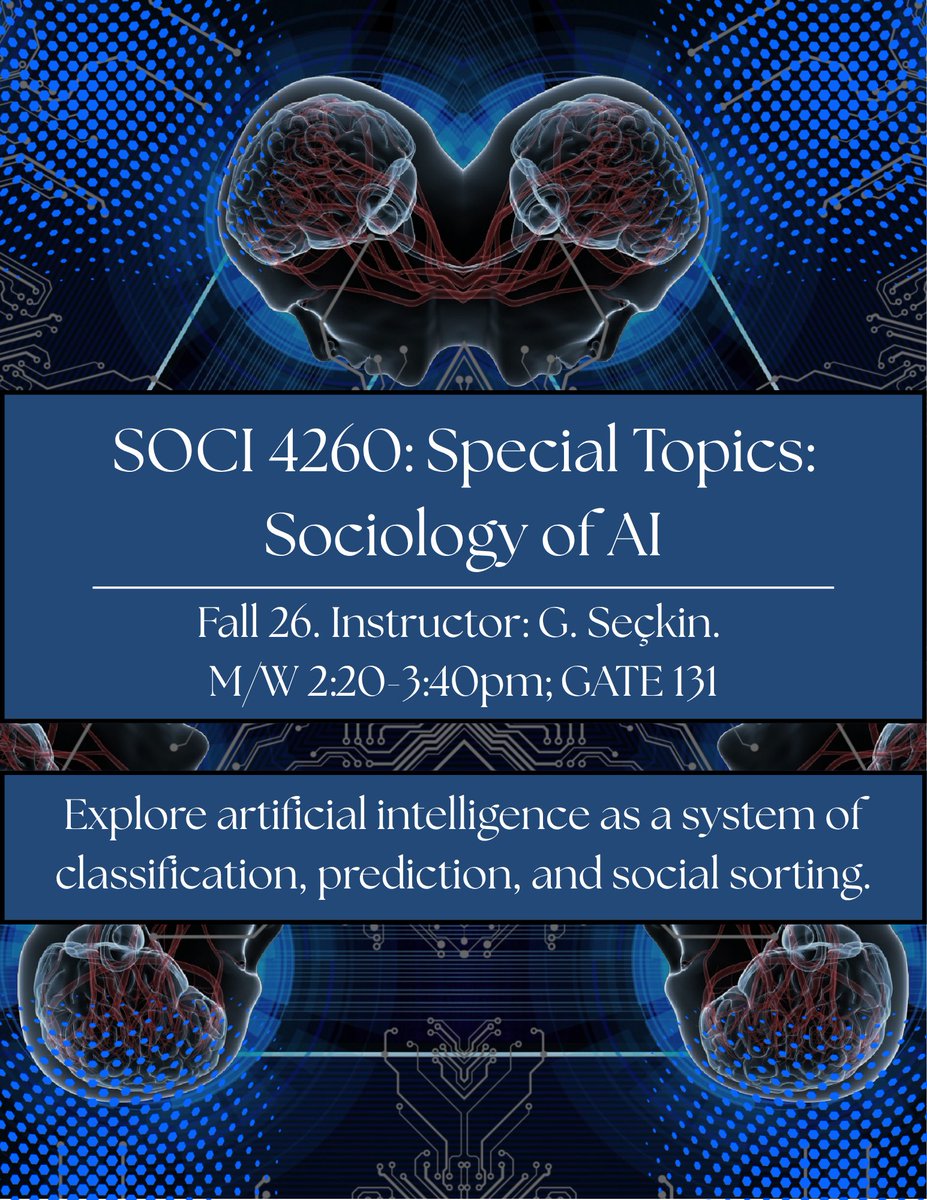 UNTCLASSadvisor's tweet photo. Explore SOCI 4260 (Cyberterrorism &amp; Social Behavior), SOCI 4260 (Sociology of AI), and SOCI 3630 (Drugs, Crime &amp; Society) this Fall and take a deeper look at how technology, policy, and human behavior intersect. https://t.co/7EDYooXkWk