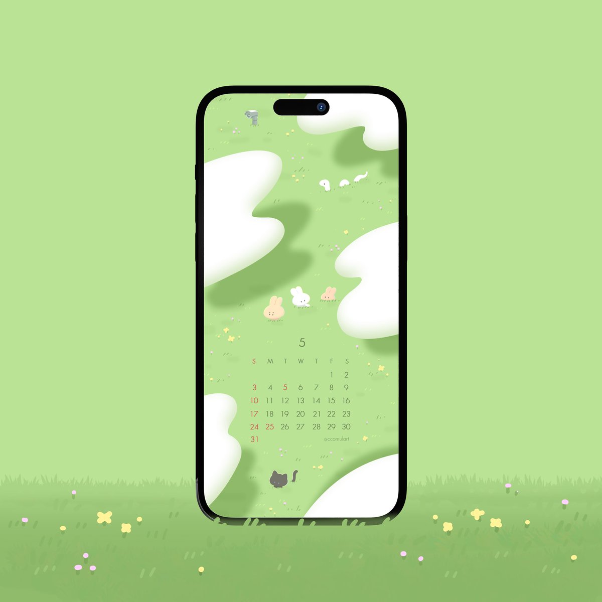 ccomulart's tweet photo. 2026년 5월 배경화면 달력입니다🍀🐰

#illustration #calender #달력 #イラスト #カレンダー https://t.co/XnXar9Uqws