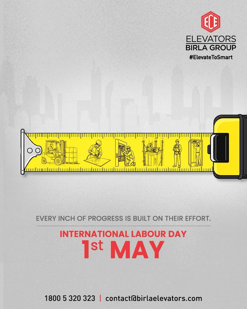 ECEElevators's tweet image. Every inch we rise is powered by their effort. 📷 Today, we honour the hands behind every lift, every level, every journey. 
.
#ECE #ECEElevators #BirlaGroup #VerticalMobilitySolutions #Elevators #SmartElevators #labourday