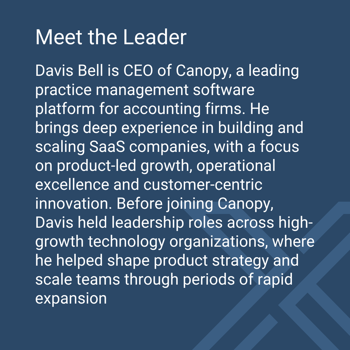 tencovescapital's tweet photo. In our latest #LeadershipInsights, @canopysuite CEO Davis Bell shares three of them, drawn from experience building and scaling teams, products and companies. 

Click through below to learn more 💡 https://t.co/lDbxdimzmP