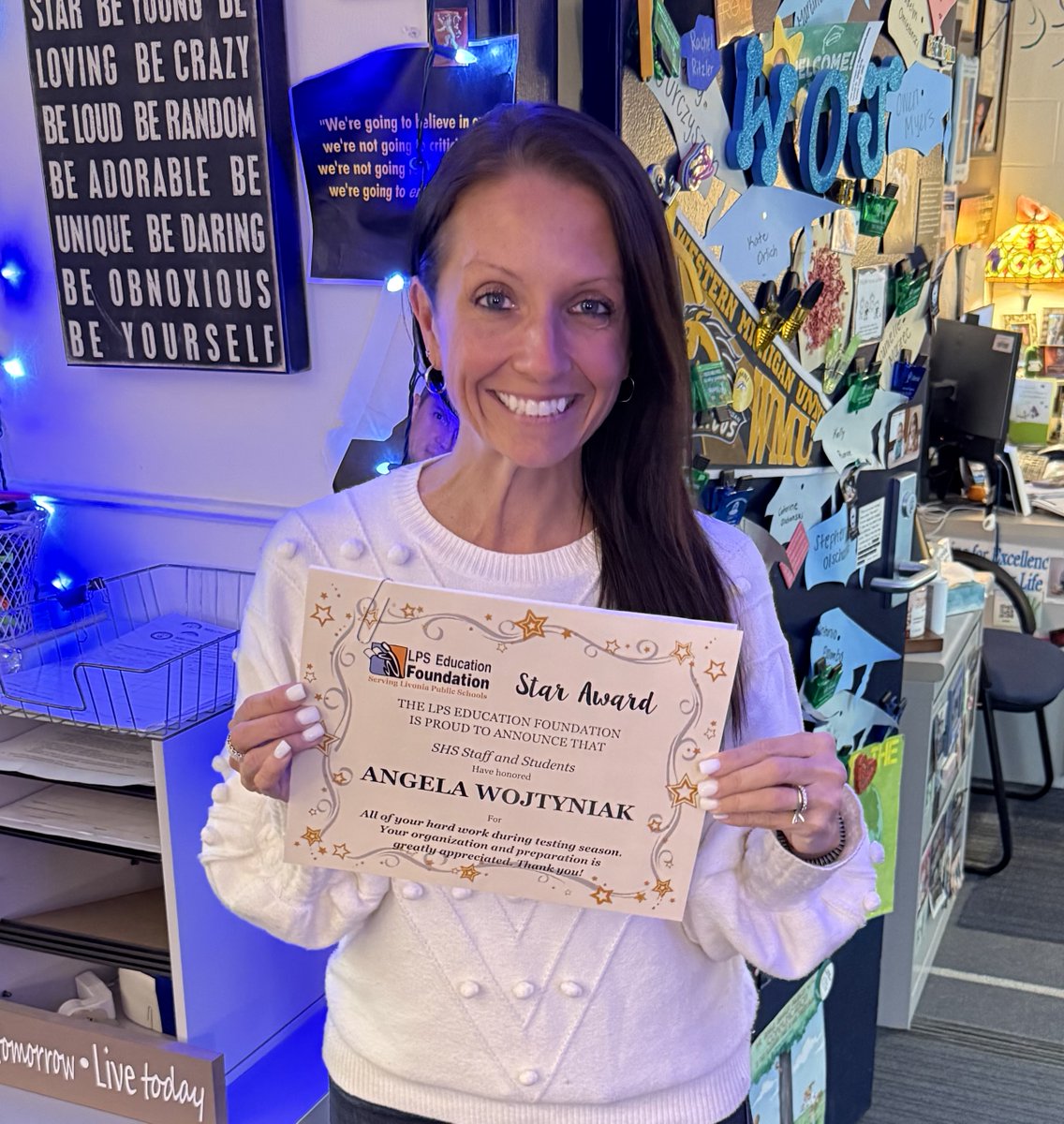 LPS_Foundation's tweet image. The LPS Education Foundation is proud to announce that Angela Wojtyniak from Stevenson High School has been honored with a Star Award!
For information on Star Awards, please visit: lpsfoundation.org
#LivoniaPride @LivoniaDistrict @shs_spartans