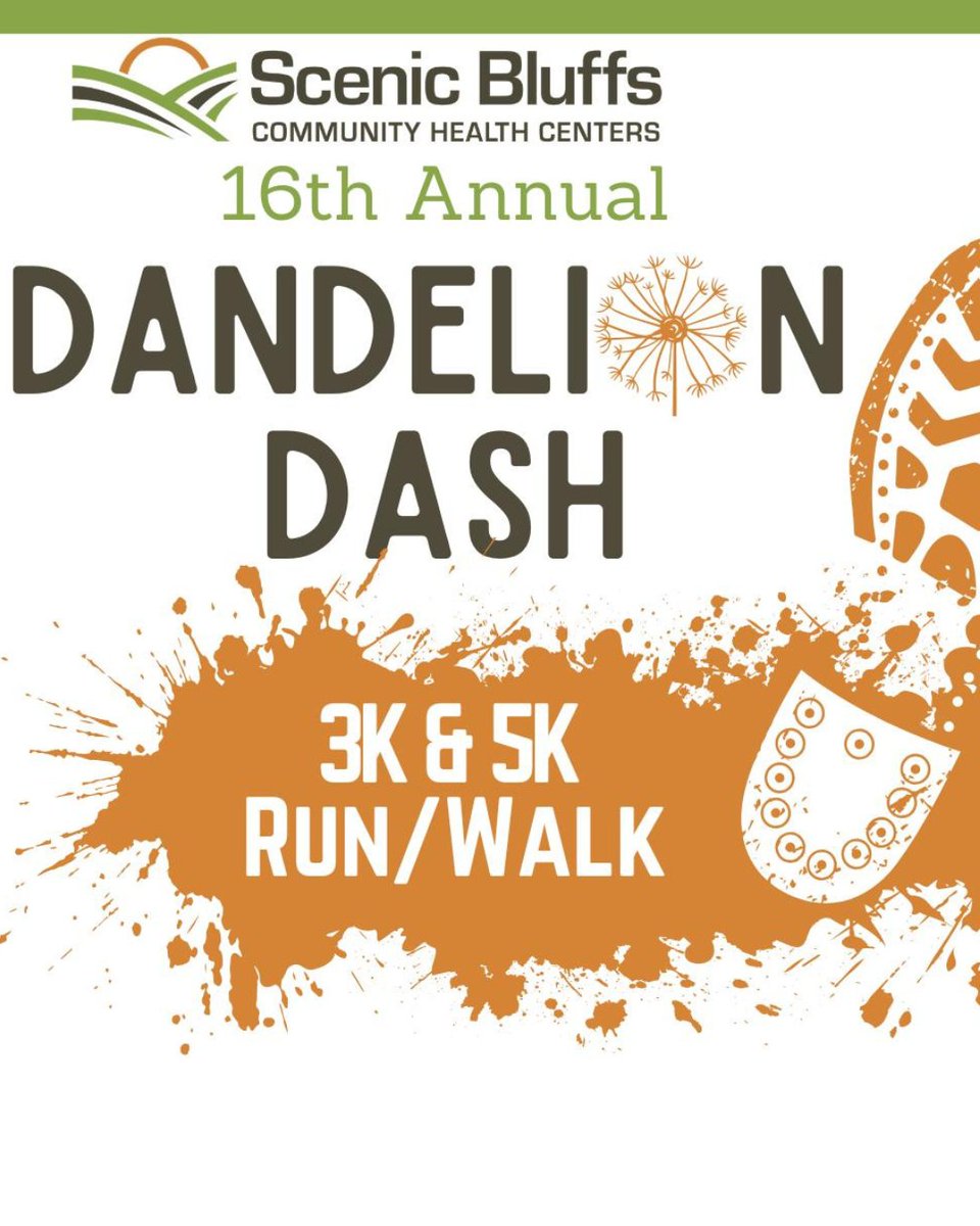 CashtonWi's tweet photo. The 16th annual Dandelion Dash is this Saturday, May 2nd at 9 AM at Scenic Bluffs in Cashton. This  3K/5K run/walk promotes health and wellness for all ages.  Same-day registration starts at 8 AM.  Register at: https://t.co/S75NbGnjIG Or pick up a form at Scenic Bluffs. https://t.co/dfA0hdq3q7
