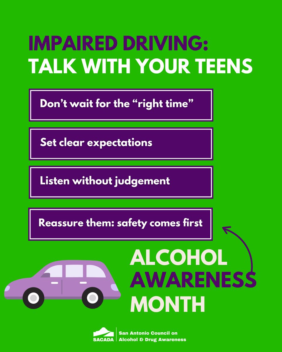 HCCADATexas's tweet photo. Teen drivers face high risk—24% in fatal crashes in 2023 had been driving impaired. Use National Alcohol Awareness Month to talk with your teen about impaired driving and alcohol use. https://t.co/RTx0OS5gNN
