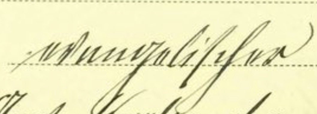 wreadon's tweet photo. @OldNewYork1664 This is the word “evangelischer” in Kurrentschrift and it well encapsulates the difficulty of reading lowercase letters. This was written in a government office with steel nibs. The diary was probably written with goose quill nibs in a less well-appointed setting. https://t.co/IQmXwWArHI