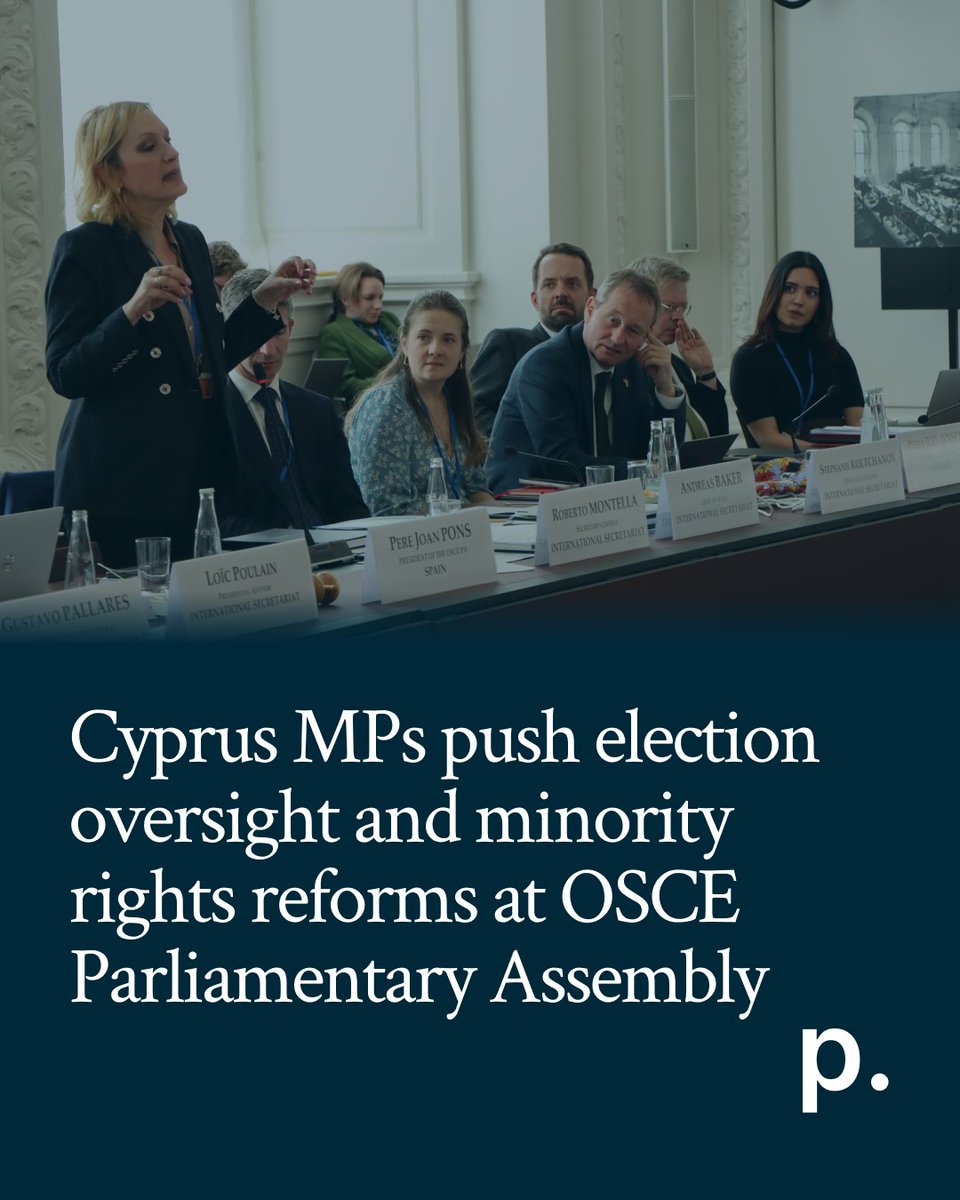 Policypresscy's tweet image. Two Cypriot OSCE Parliamentary Assembly vice-presidents, Kyriakos Hadjiyianni and Irene Charalambides, used meetings in Copenhagen and Vienna this week to push proposals on election observation rules.
policypress.cy/cyprus-mps-pus…
#OSCE #Cyprus #ParliamentaryDiplomacy