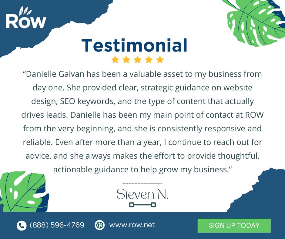 RowSolutions's tweet image. Huge thank you to Steven Nunez for the kind words and trust in our team! 🙌 We’re grateful to be part of your business journey and proud that Danielle’s guidance and support continue to make an impact. Here’s to even more growth ahead! 🚀

#ClientLove #BusinessGrowth