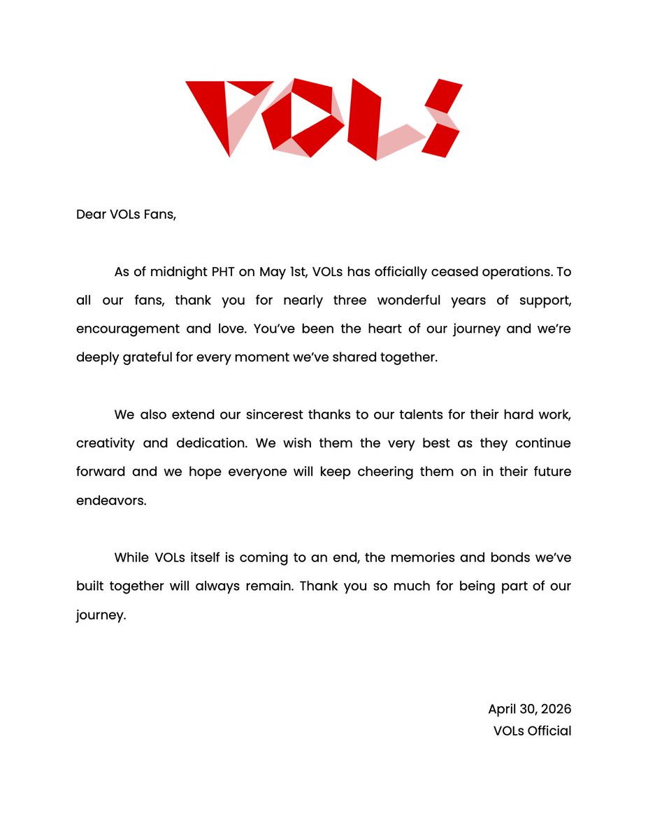 VOLs Official tweet media