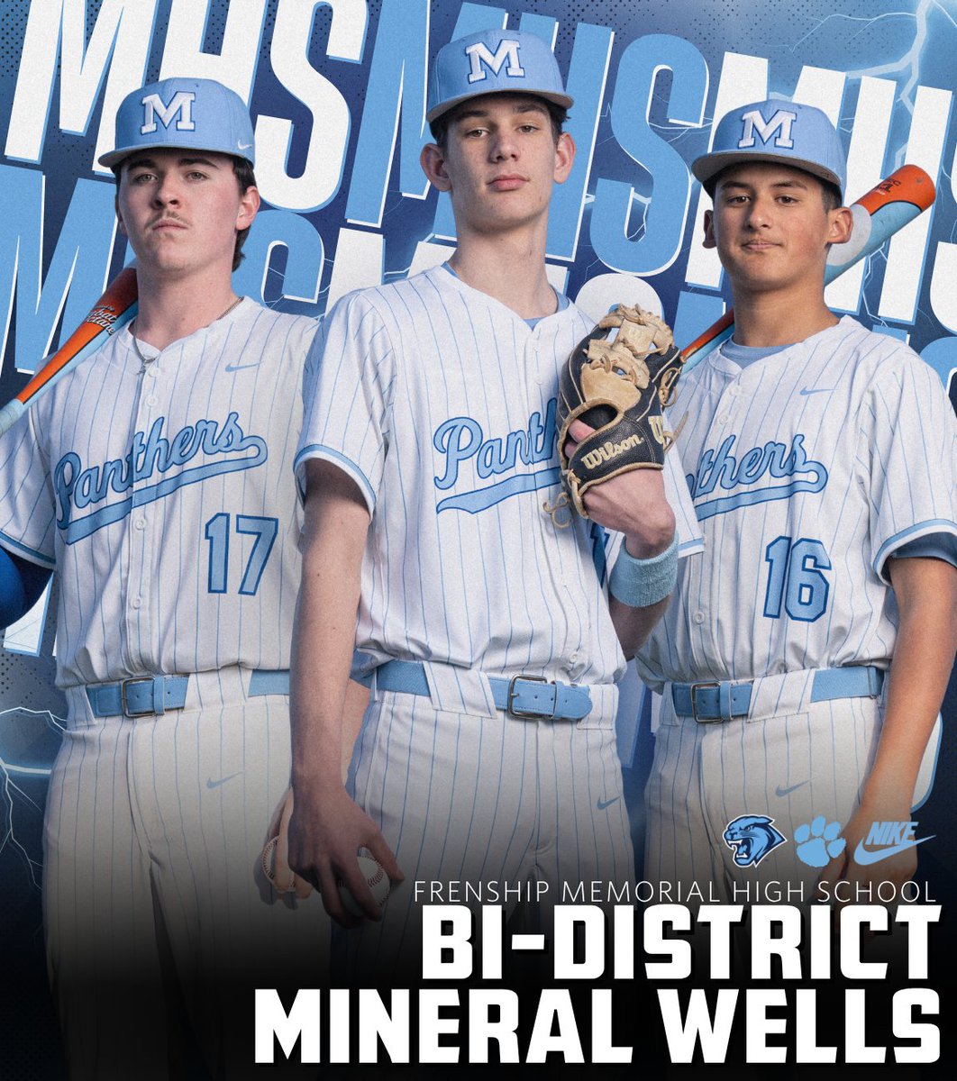 FrenshipSports's tweet photo. The Memorial Panthers are gearing up for the Bi-District Playoffs againist Mineral Wells!🐾⚾

Game one is at 12 p.m. @ Abilene Christian University. Game two will be on May 2, at 12 p.m. if needed, game three will be thirty mins after

https://t.co/kWg4Fba0hk

📸: @askfungo https://t.co/cRliEzt9Nb