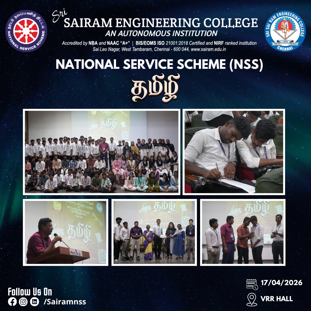 NSSSAIRAM's tweet photo. 🕊 “கல்வியே மனிதனின் உண்மையான ஆயுதம்.” – டாக்டர் பி.ஆர். அம்பேத்கர் 💫 
சித்திரைத் திருநாள் &amp; அம்பேத்கர் ஜெயந்தியை முன்னிட்டு, சாய்ராம் நாட்டு நலப்பணித் திட்டம் &amp; சாய் முத்தமிழ் மன்றம் இணைந்து நடத்திய தமிழி நிகழ்ச்சி, மானவர்கள் உற்சாகமான பங்கேற்று அவர்கள் திறமையைக் காட்டினார்கள் https://t.co/UaahKLWj9E