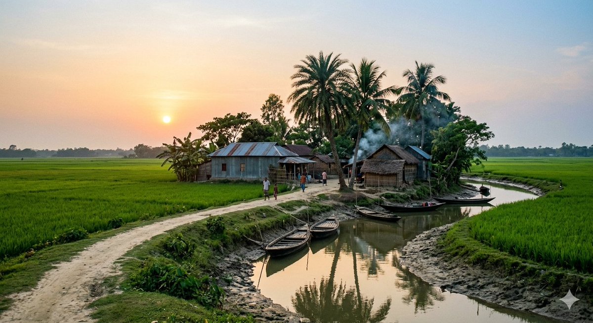 KopMijan's tweet photo. আমাদের গ্রামগুলো কি অপূর্ব, তাই না? এই ছবিটি দেখে আপনার মনে প্রথম কী চিন্তা এলো? কমেন্টে জানান! আপনাদের গ্রামের বাড়ির কথা মনে পড়ছে কি? 🇧🇩🤔👇
#ConnectBD #VillageMemories #EngagementPost #BangladeshNature #FirstPost https://t.co/6hCXnUYaOv
