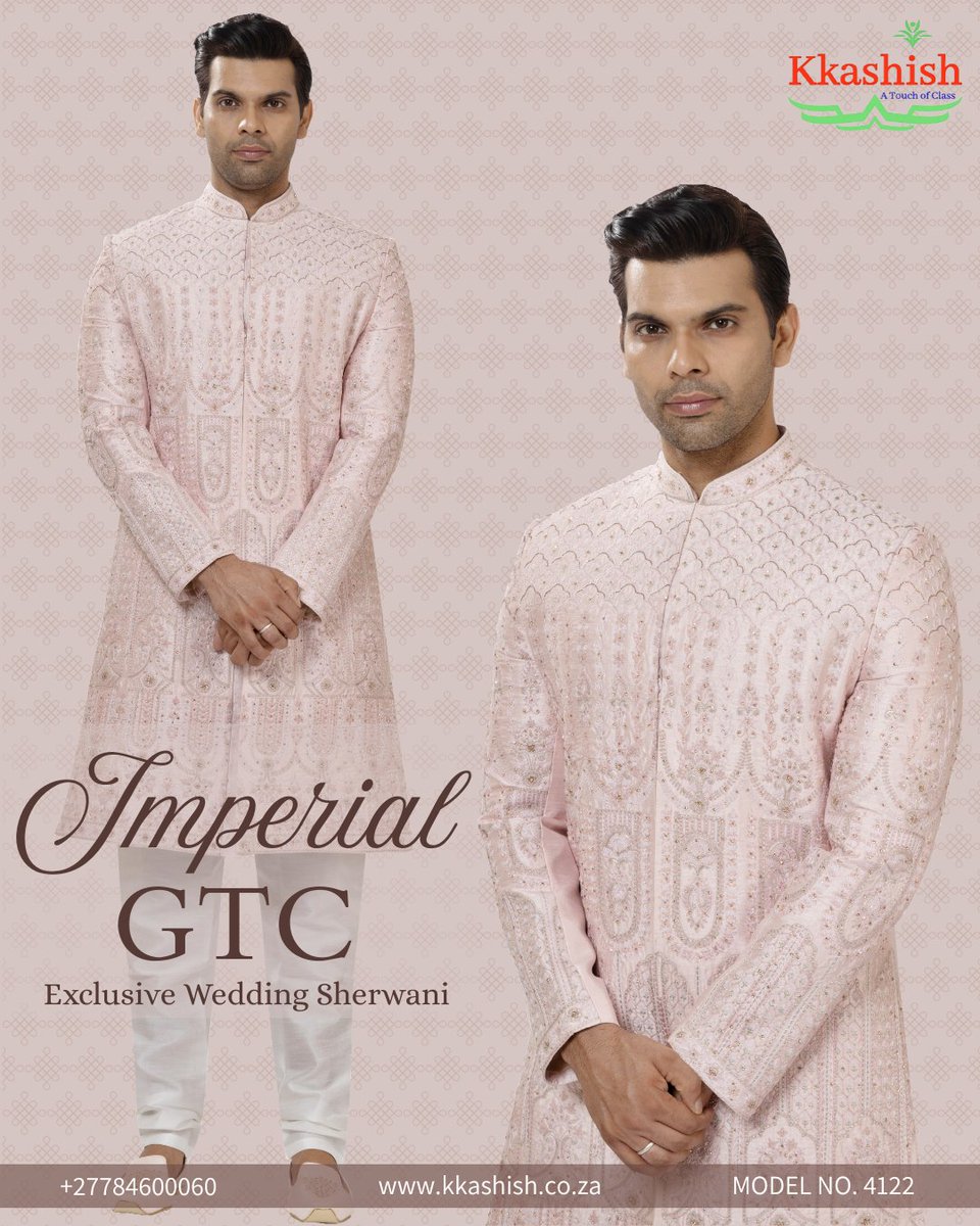 kkashishza's tweet photo. Adorn yourself in this exquisitely detailed imperial GTC- Exclusive Wedding Sherwani on your day, where the pastel and intricate embroidery make it a timeless choice 🤍 

𝐓𝐨 𝐁𝐮𝐲 𝐍𝐨𝐰, 𝐜𝐥𝐢𝐜𝐤 𝐨𝐧 https://t.co/Ht6HlT52bC ... 📞 +27784600060 ▫️ 𝐏𝐫𝐢𝐜𝐞 - 𝐑 𝟏𝟒𝟗𝟗𝟓 https://t.co/wZGcpy9ZWe