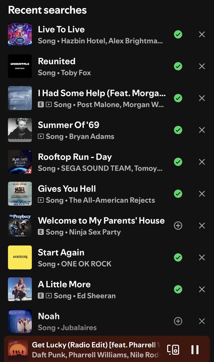 I just be listening to the most random songs on Spotify.