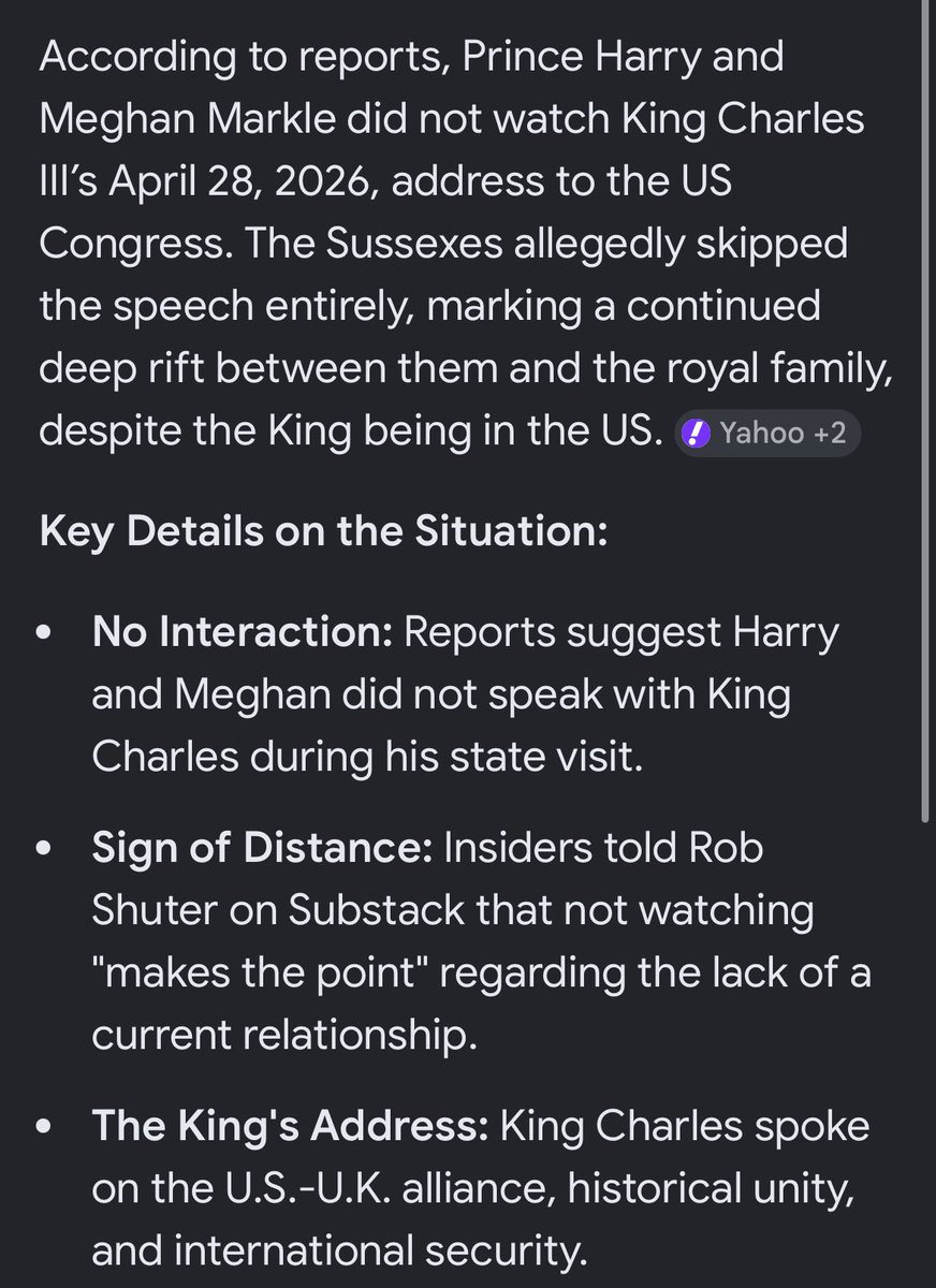 unreMARKLEble's tweet image. #HarryandMeghan claim they didn’t watch the King’s speech in Congress, but I call BS. It was impossible to miss, and there’s no way they didn’t want to see how it was received.
It was amazing, incidentally. #MeghanMarkle cares-usually if something doesn’t matter you don’t make it