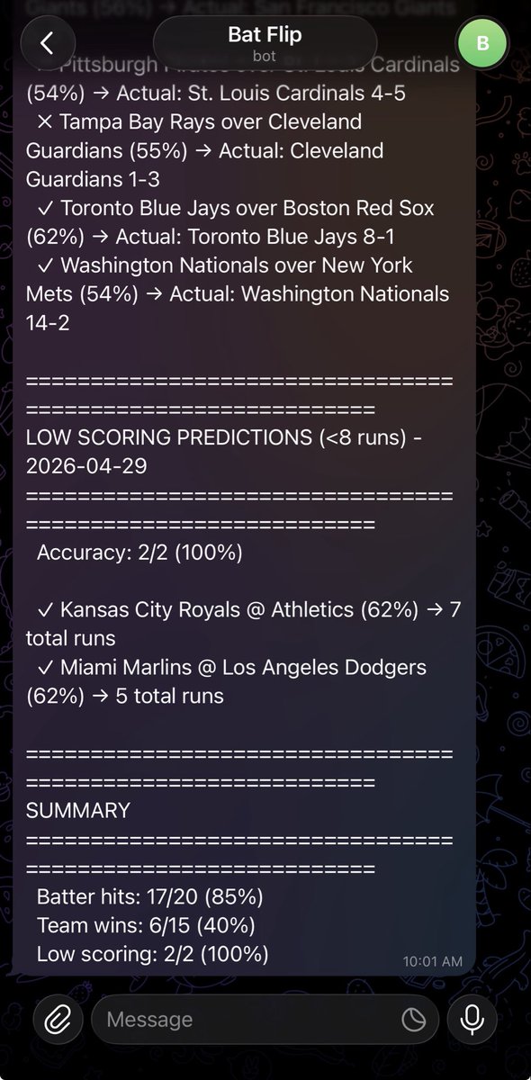batflipbot's tweet photo. This is getting ridiculous! 85%!!! #mlb #Gambling𝕏 #parlay #freepicks https://t.co/embyCVQTOY