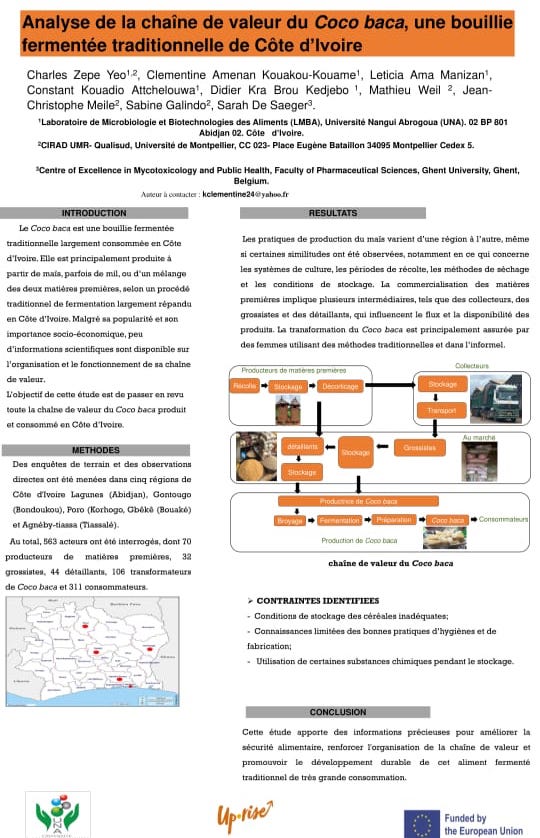 EU_AU_Uprise's tweet image. Congratulations to Charles Yeo, who received Best Poster Presentation Award 🏆 at the 2nd International Conference of Women Researchers (CIFEC) for his analysis of Côte d’Ivoire's Coco baca value chain - part of the #UPRISE #FoodSafety project #Mycotoxins #AfricanFoodSafety