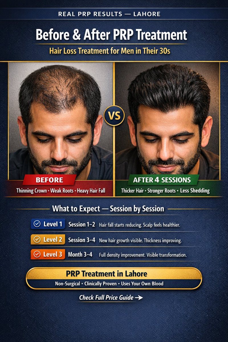 EllaJames555491's tweet image. ✨ Real PRP Results — Lahore ✨
Hair loss doesn’t have to define your 30s. See how PRP restores density, strengthens roots, and reduces shedding all without surgery.

📖 Full treatment guide: ellajames.stck.me/post/1868665/P… 
🌐website:  ilht.com.pk/prp-therapy-ha…

#PRPTreatment #Hair
